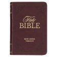 KJV Holy Bible, Mini Pocket Size, Faux Leather Red Letter Edition - Ribbon Marker, King James Version, Burgundy For Discount