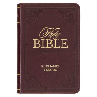 KJV Holy Bible, Mini Pocket Size, Faux Leather Red Letter Edition - Ribbon Marker, King James Version, Burgundy For Discount