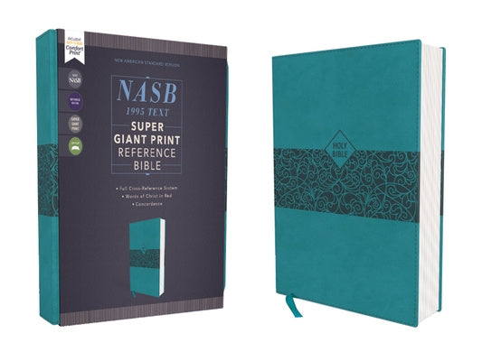 Nasb, Super Giant Print Reference Bible, Leathersoft, Teal, Red Letter Edition, 1995 Text, Comfort Print Discount